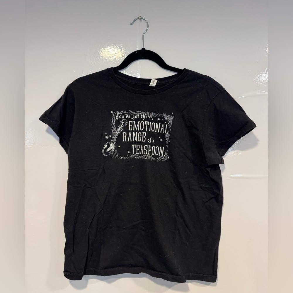 Black Graphic Tee "Emotional Range of a Teaspoon" Harry Potter Luna Lovegood